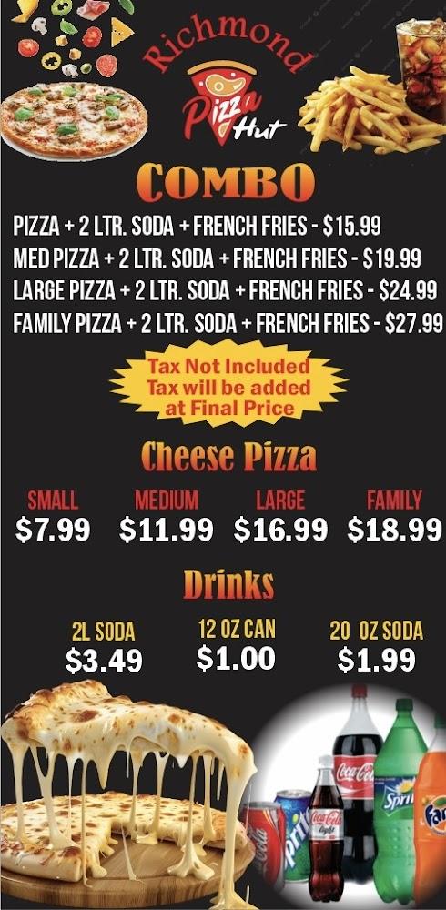 Richmond Pizza Hut Medium Pizza + 2 LTR. Soda + French Fries